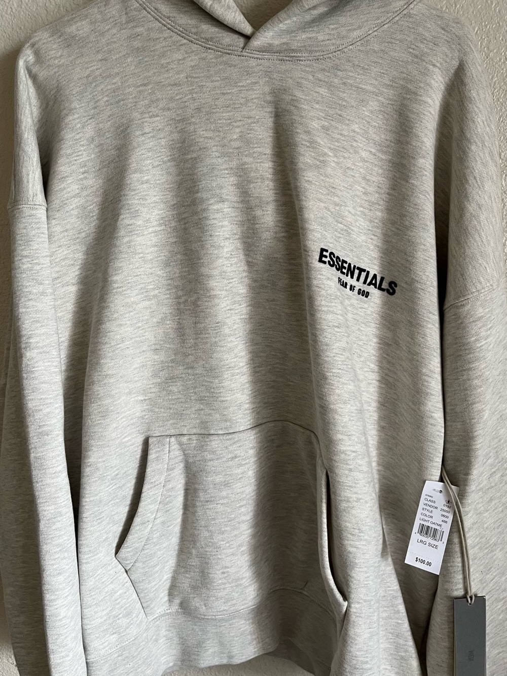 Men’s large Essentials fear of god hoodie